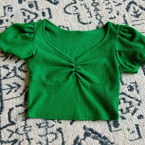 Green crop top